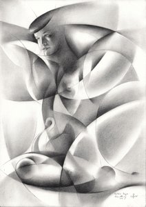Femme nue géométrique