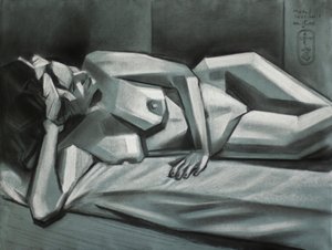 Nu cubiste allongé - Corné Akkers