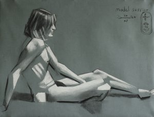 Étude de nu assis