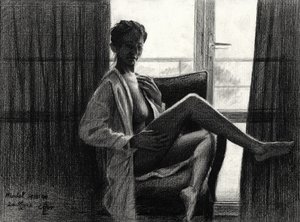 Une femme sensuelle près de la fenêtre - Corné Akkers