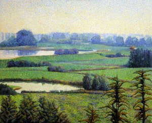 Paysage pointilliste serein - Corné Akkers