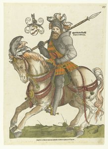 Portrait de Maarten van Rossum à cheval