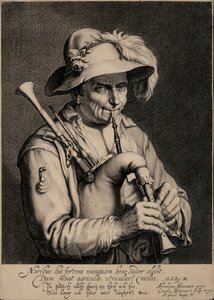 Homme jouant de la cornemuse