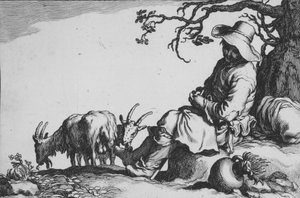 Pastorale avec chevrier et chèvres, de la série Seize Sujets Paysans, 17ème siècle