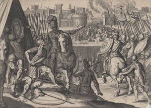 Planche 2 : La ville de Rome prise par le connétable de Bourbon, des Triomphes de Charles V, 1614