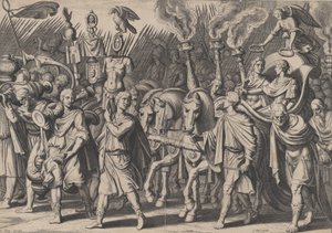 Planche 7 : Procession Triomphale après la Victoire sur les Turcs, des Triomphes de Charles V - Cornelis Boel