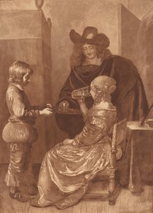 Cavalier et dame avec un page - Cornelis Brouwer