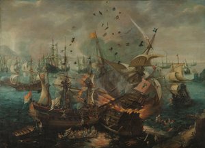 Bataille de Gibraltar en 1607 - Cornelis Claesz  van Wieringen