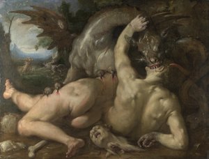 Deux adeptes de Cadmus dévorés par un dragon, 1588
