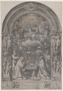 Couronnement de la Vierge avec Saint Laurent, Saint Paul, Saint Pierre et Saint Sixte - Cornelis Cort