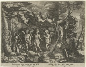 Jean-Baptiste accompagné par des anges entrant dans le désert (série La vie de Jean-Baptiste)