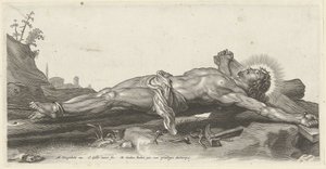 Christ crucifié au sol
