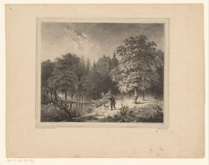 Chasseur dans une forêt
