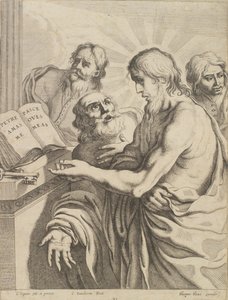 Le Christ présente les clés à Pierre - Cornelis I Danckerts