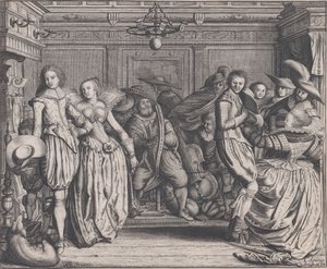 Intérieur avec couples dansants et musiciens, vers 1620
