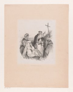 Compagnie et moines près d