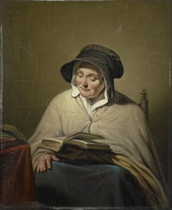 Vieille femme lisant - Cornelis Kruseman