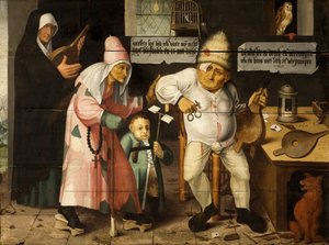Le Réparateur de Soufflets Après Hieronymus Bosch, vers 1550
