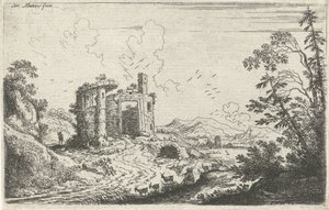 Paysage avec un berger de chèvres