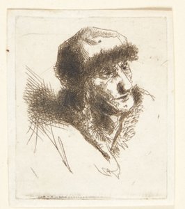 Vieille femme avec bonnet de fourrure