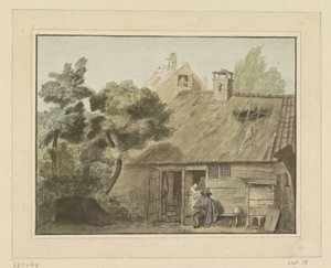 Dessinateur devant une ferme - Cornelis Ploos van Amstel