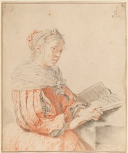 Jeune fille au clavier - Cornelis Ploos van Amstel