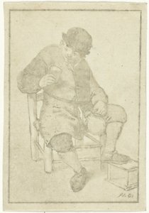 Paysanne assise avec une cruche
