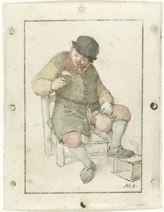 Paysanne assise avec une cruche
