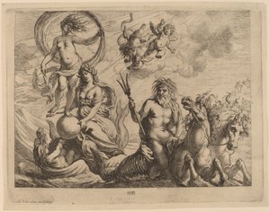Neptune avec deux chevaux sur la mer - Cornelis Schut I