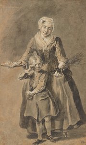 Une femme montre à un garçon en pleurs son sabot d