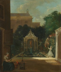 Un jardin de maison de canal à Amsterdam
