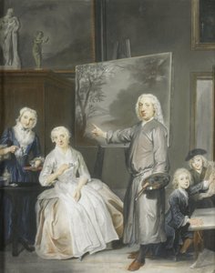 Le peintre paysagiste Dirk Dalens III (1688-1753) avec sa deuxième épouse Maria Schaack (décédée en 1766) et les enfants Anna (née en 1725), Willem (1737-60) et Jacobus (1741-63)