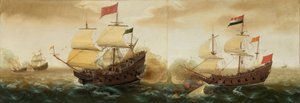 Une rencontre navale entre des navires de guerre néerlandais et espagnols