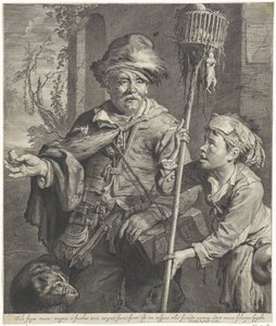 Le joueur de flûte de Hamelin avec son serviteur