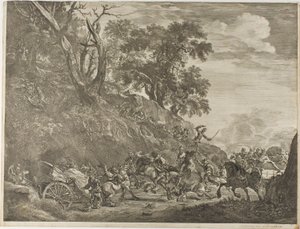 Attaque sur un Convoi - Cornelis Visscher