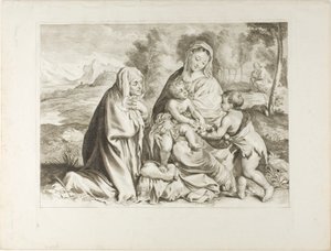 La Sainte Famille avec Saint Jean Baptiste et Sainte Elisabeth, du Cabinet Reynst - Cornelis Visscher