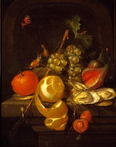 Nature morte avec fruits et huîtres, milieu des années 1650