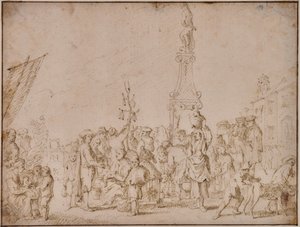 Scène de marché italien