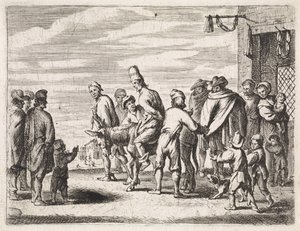 Homme sur un âne attaché - Cornelis de Wael