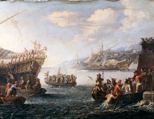 Soldats embarquant pour combattre les Turcs dans le port de Gênes - Cornelis de Wael