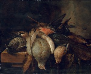 Oiseaux morts sur un rebord