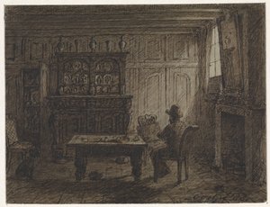 Homme assis dans une chambre