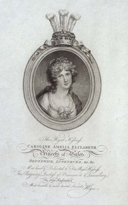 Son Altesse Royale, Caroline Amelia Elizabeth, Princesse de Galles (1768-1821), gravée par P. Sintzenich - Cornelius (after) Hoyer