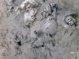 Étude avec têtes avec expressions, vers 1468-1533