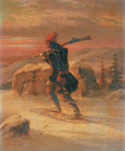Chasseur indien dans la neige