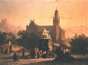 Une place de ville - Cornelius Springer