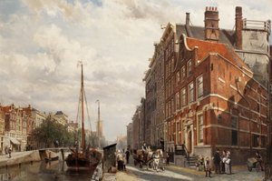 Vue du Comptoir des Courtiers sur le Nieuwezijds Voorburgwal, Amsterdam, 1883