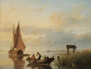Bateaux de Pêche au Coucher du Soleil