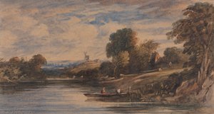 Paysage avec moulin à vent