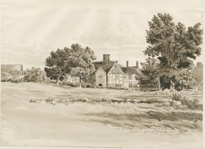 Oaken - Ferme : dessin au lavis sépia, 5 août 1820